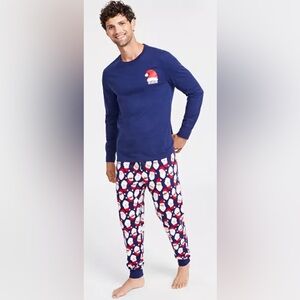 FAMILY PAJAMAS Matching Men's Big & Tall Mix It Santa Claus Pajamas Set Sz Small